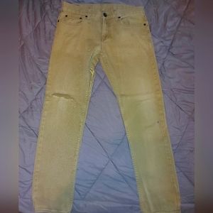 Men's Tan ripped/skinny jeans, size 32W/32